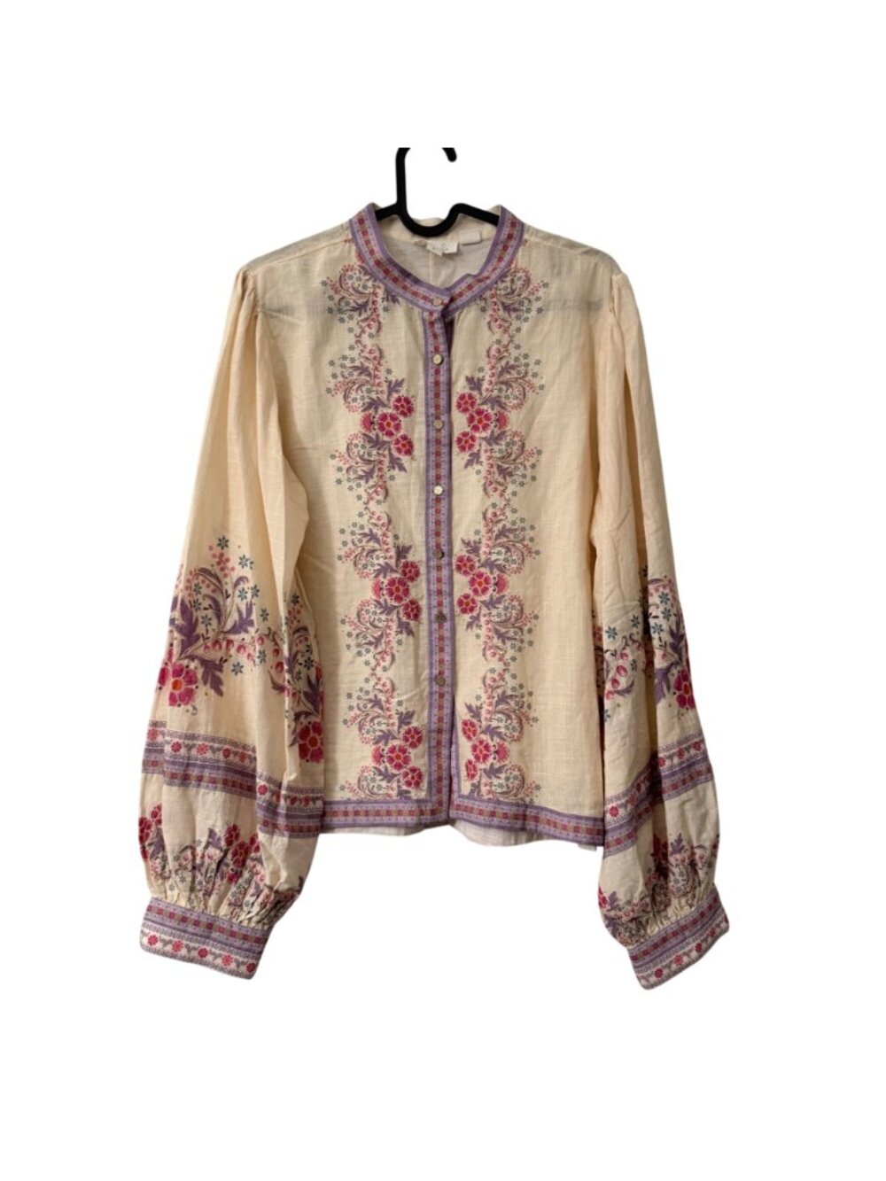 Anthropologie Let Me Be Pastel Floral Embroidered Blouse Womens Medium - Picture 2 of 7